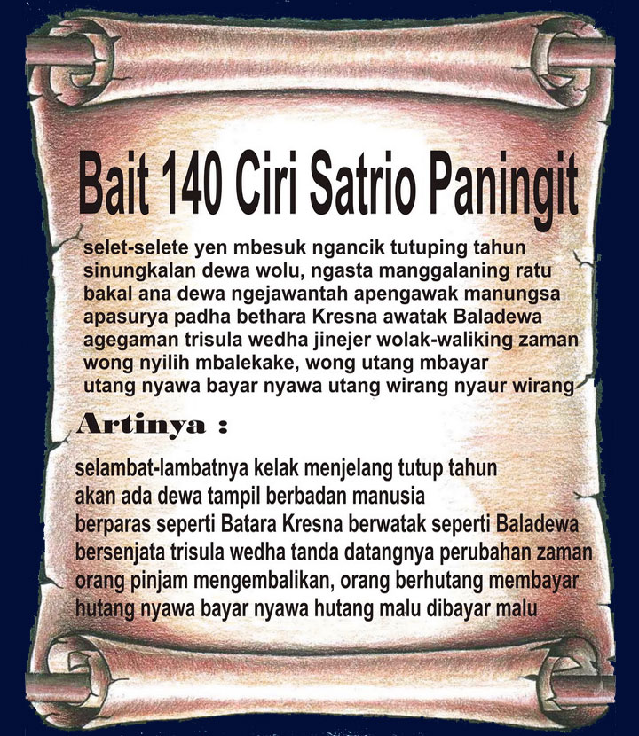 7 ciri Satrio Piningit ramalan Jayabaya Gambar ilustrasi 7 ciri Satrio Piningit ramalan Jayabaya