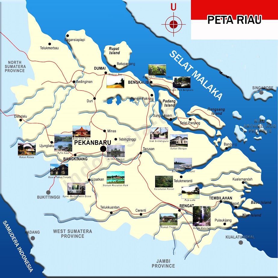 Peta Riau lengkap dengan nama kabupaten dan kota