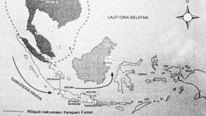 Map of the route of entrance and spread of Hindu Buddhist religion and culture in Indonesia