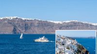 Pulau Santorin menjadi temp