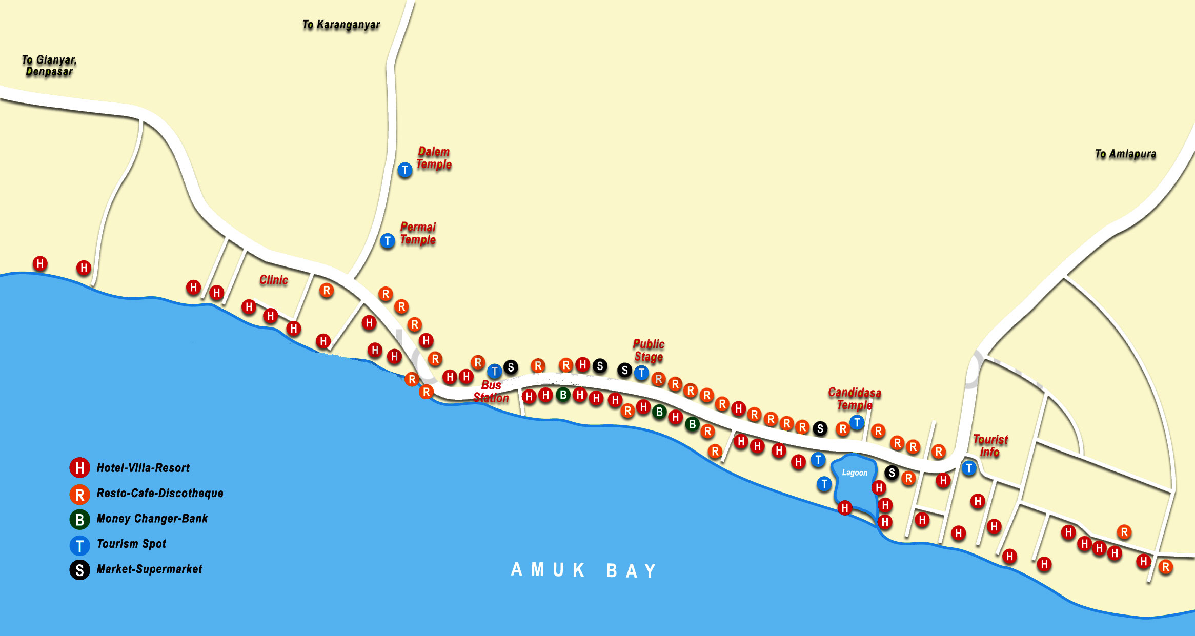 Peta Kota Candidasa Bali