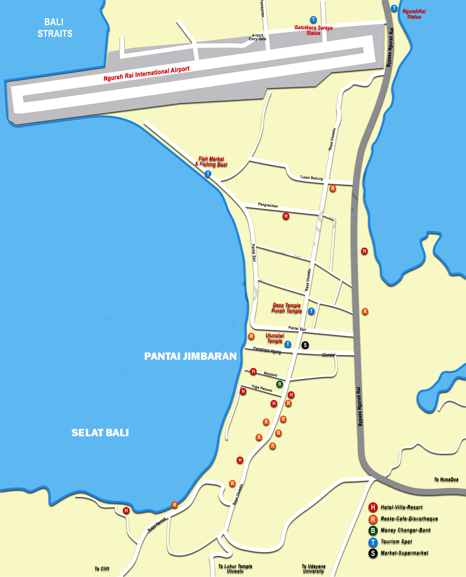 Peta Kuta Jimbaran, Bali