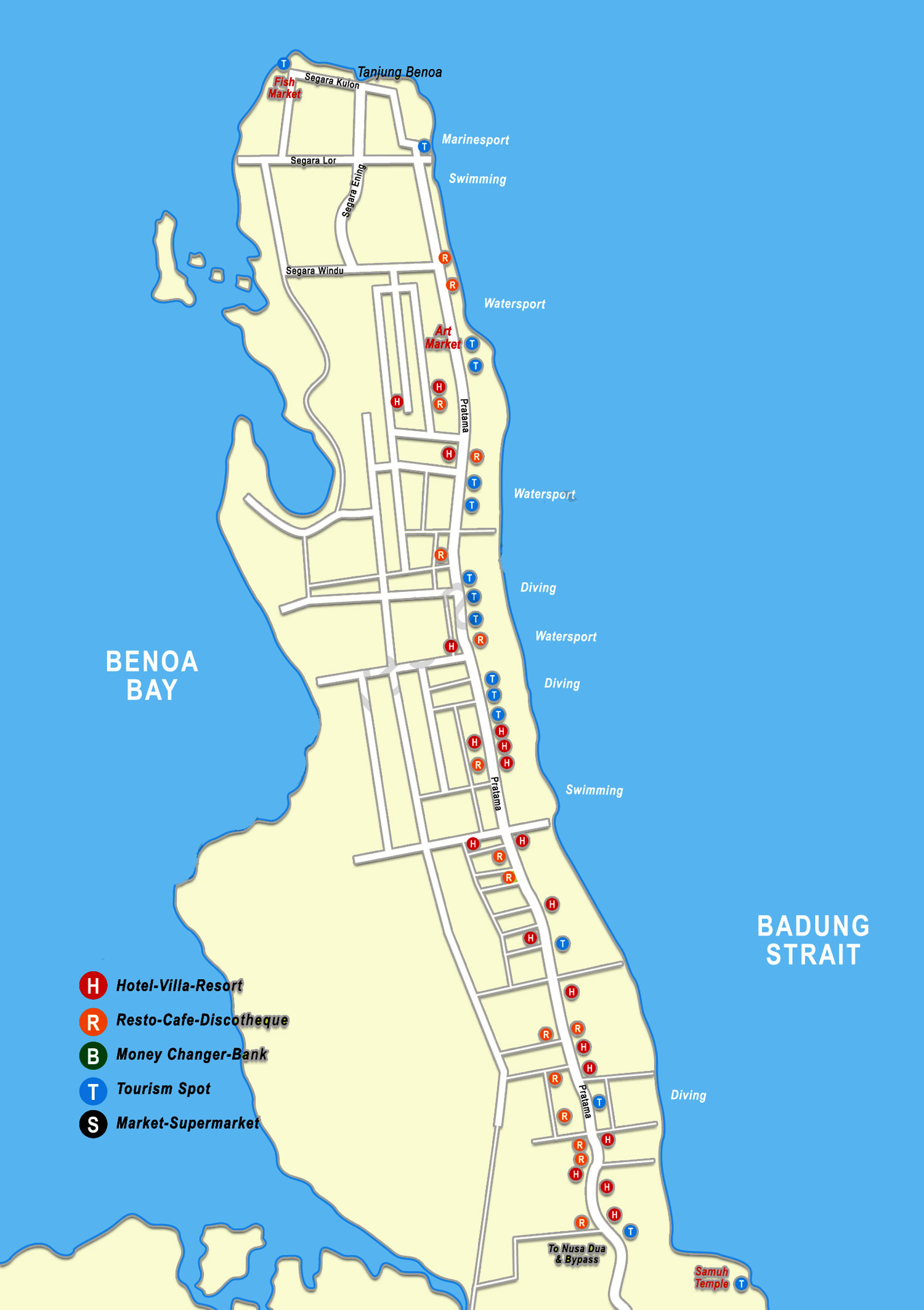 Peta Tanjung Benoa, Bali