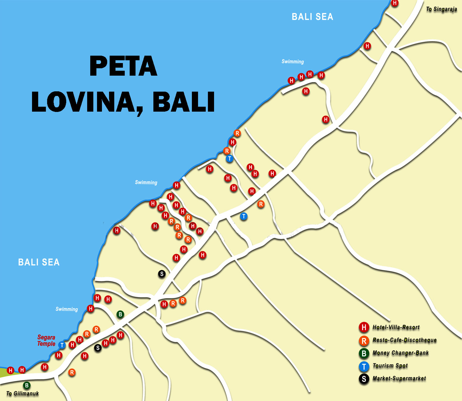 Peta Wisata Pantai Lovina Bali