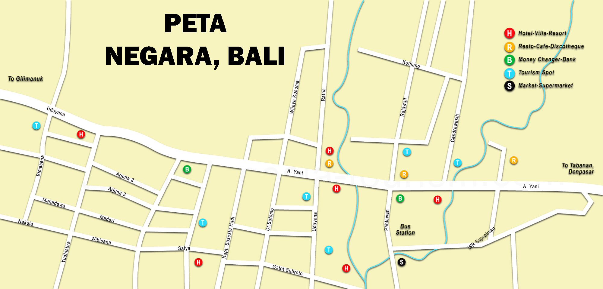 Peta Kota Negara Bali