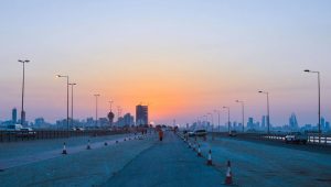 Pemandangan sore hari di Negara Bahrein