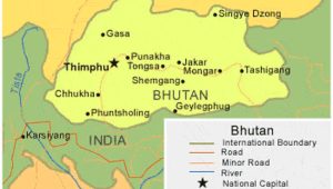 Peta Wilayah Negara Bhutan HD