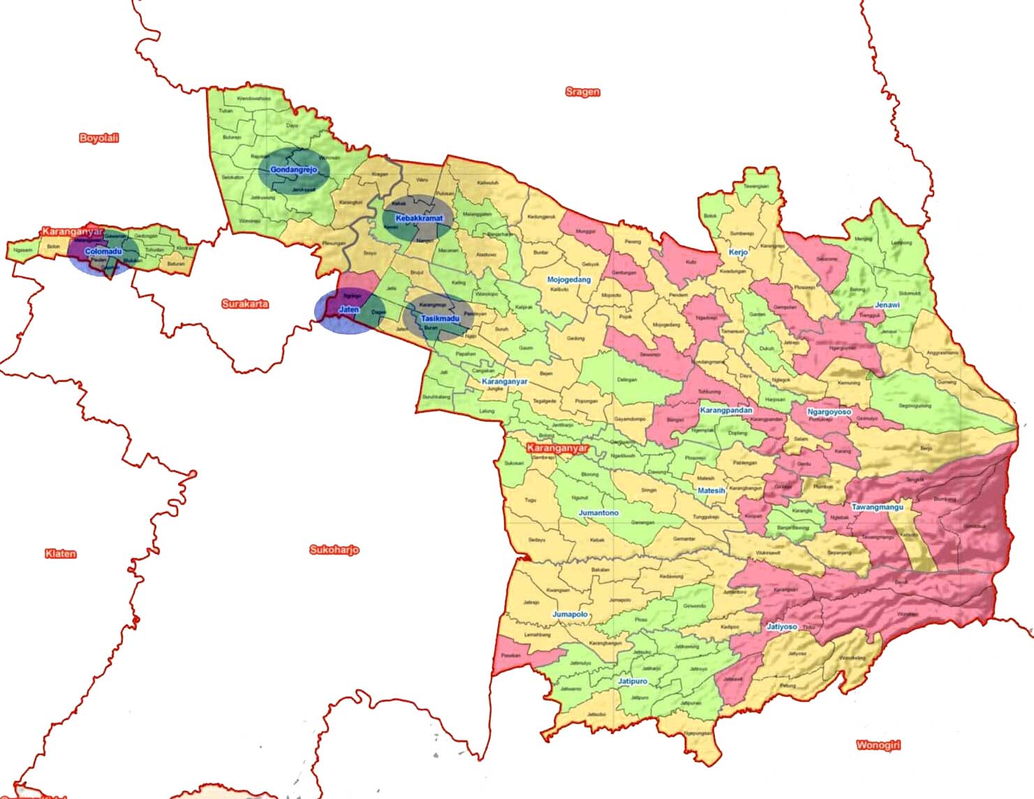 4 Peta Kabupaten Karanganyar, Jawa Tengah