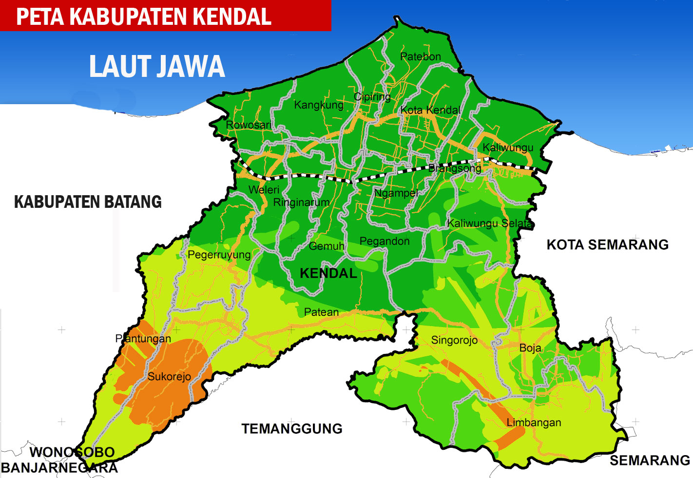 Peta Wilayah Kabupaten Kendal, Jawa Tengah