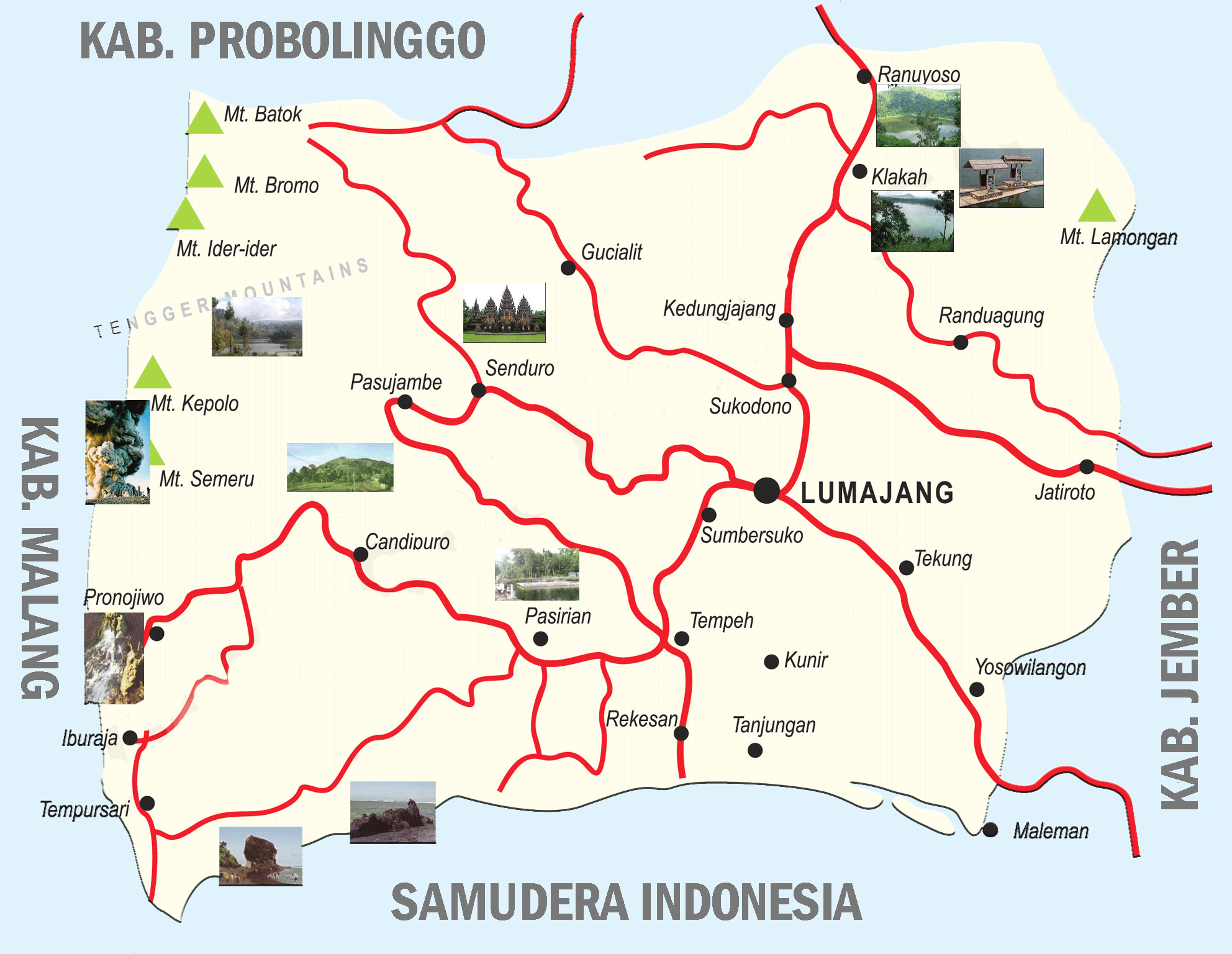Peta Kabupaten Lumajang Jawa Timur Lengkap 21 Kecamatan
