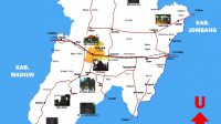 Peta Kabupaten Nganjuk Jawa Timur