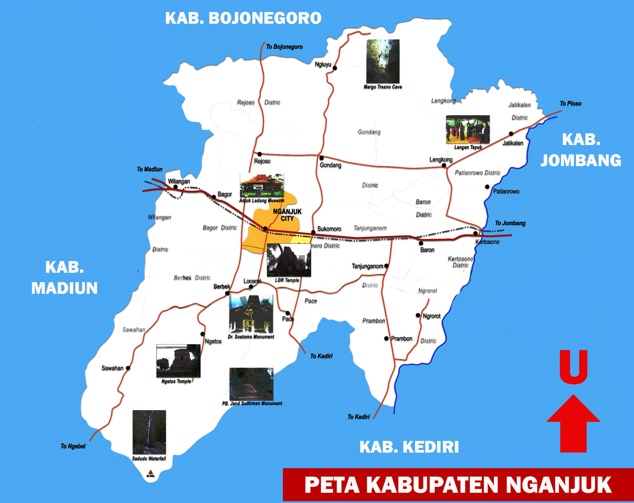 Peta Kabupaten Nganjuk Lengkap 20 Kecamatan