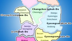 Peta provinsi di Korea Selatan