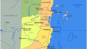 Peta wilayah negara Belize HD