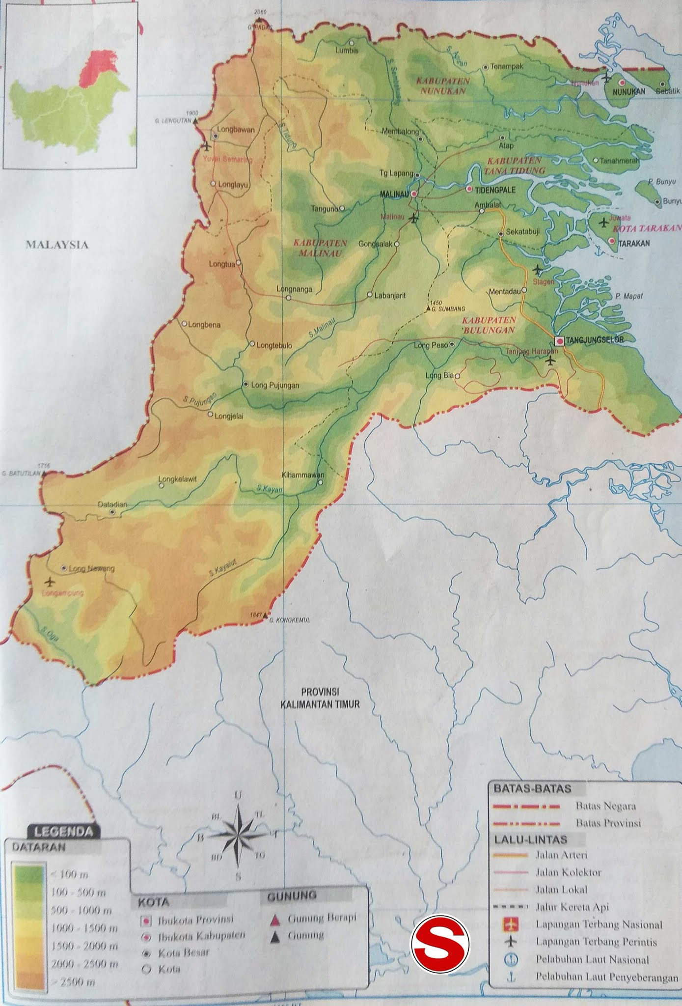 Peta Atlas Provinsi Kalimantan Utara
