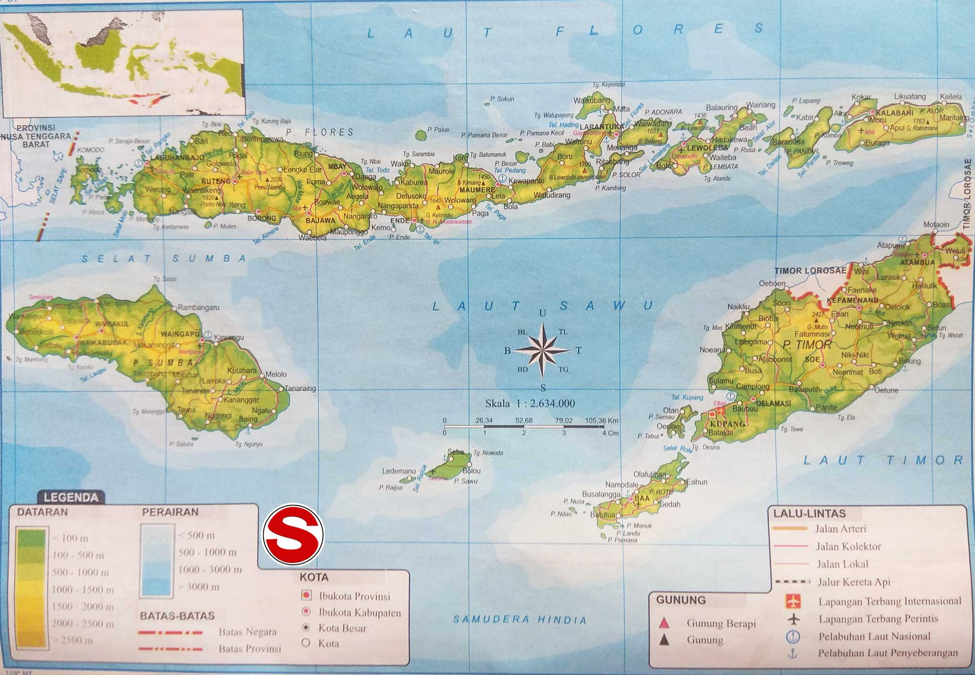 Peta Atlas Provinsi NTT (Nusa Tenggara Timur)