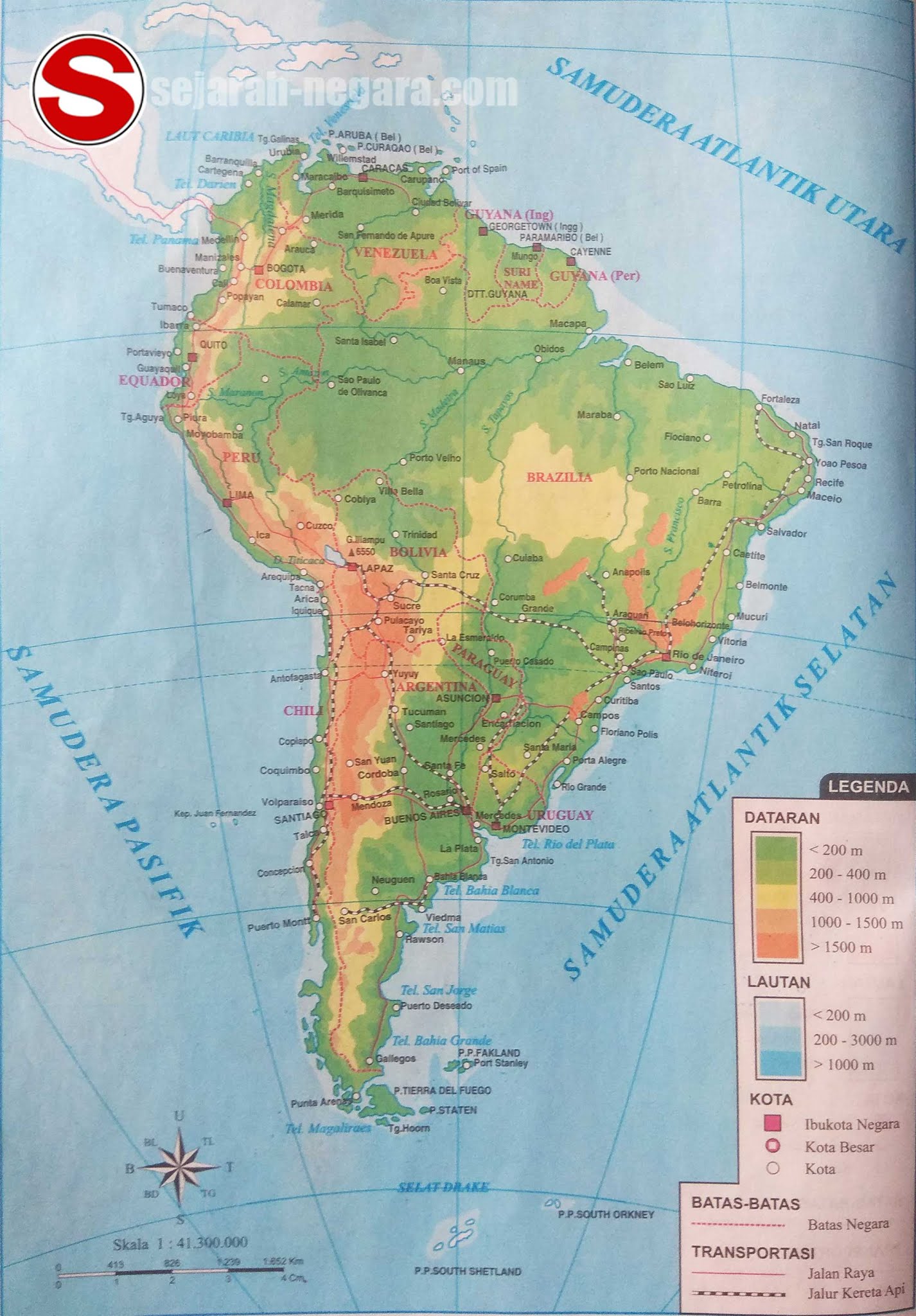 Peta Atlas Amerika Selatan 2018