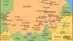 Peta Sudan dan Sudan Selatan