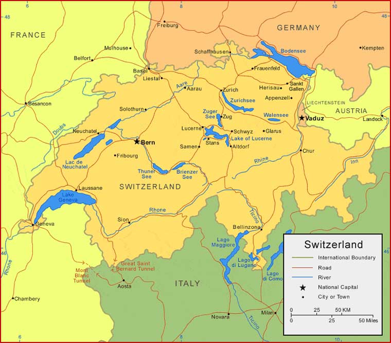Switzerland Map High Resolution