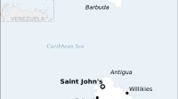 Peta wilayah Antigua dan Barbuda