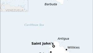 Peta wilayah Antigua dan Barbuda