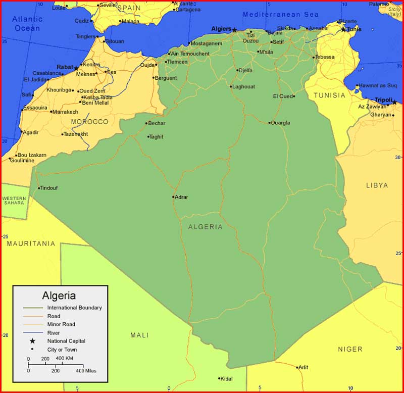 Algeria Map in Africa