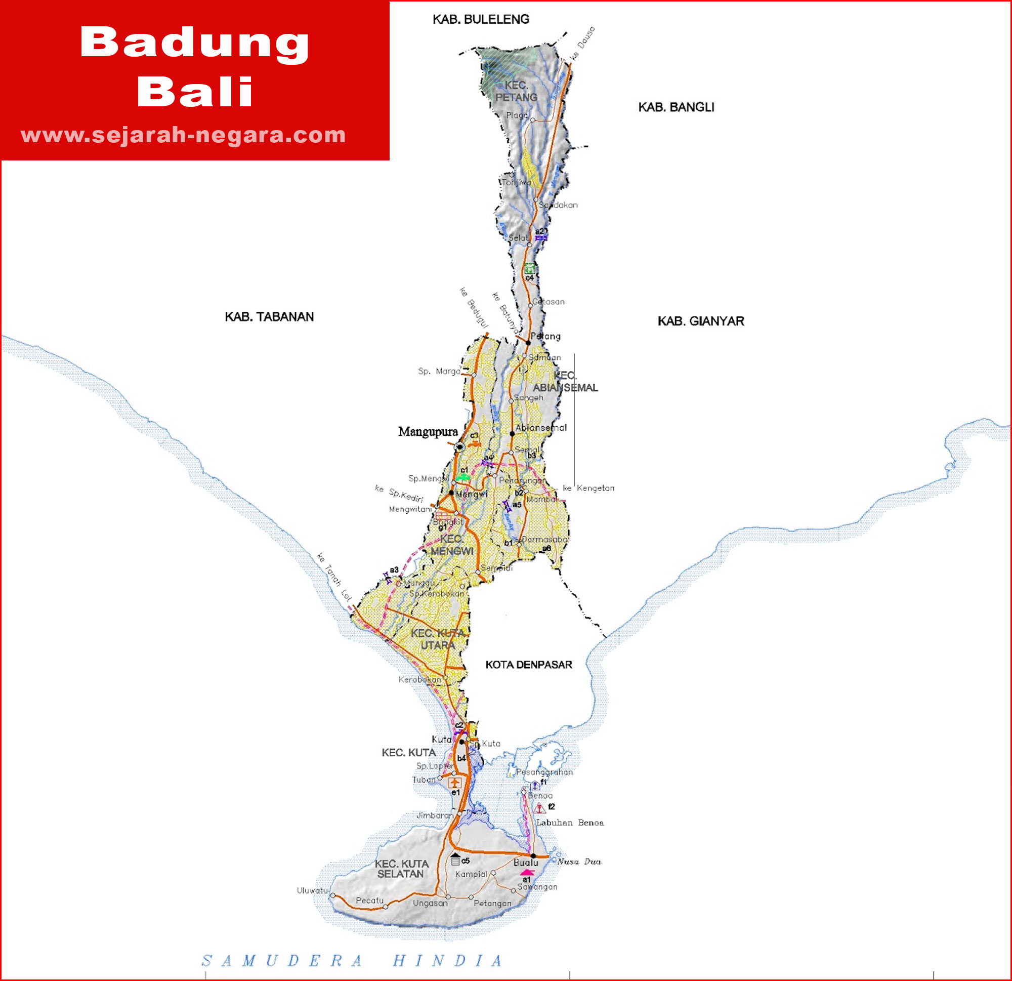 Badung Map High Resolution
