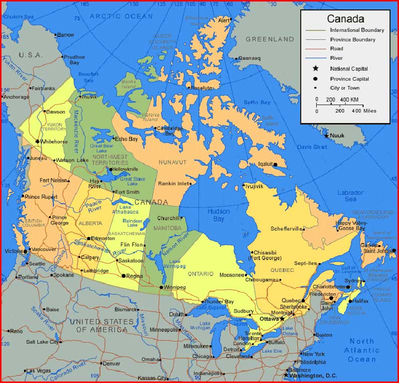 Canada Map Provinces and Cities
