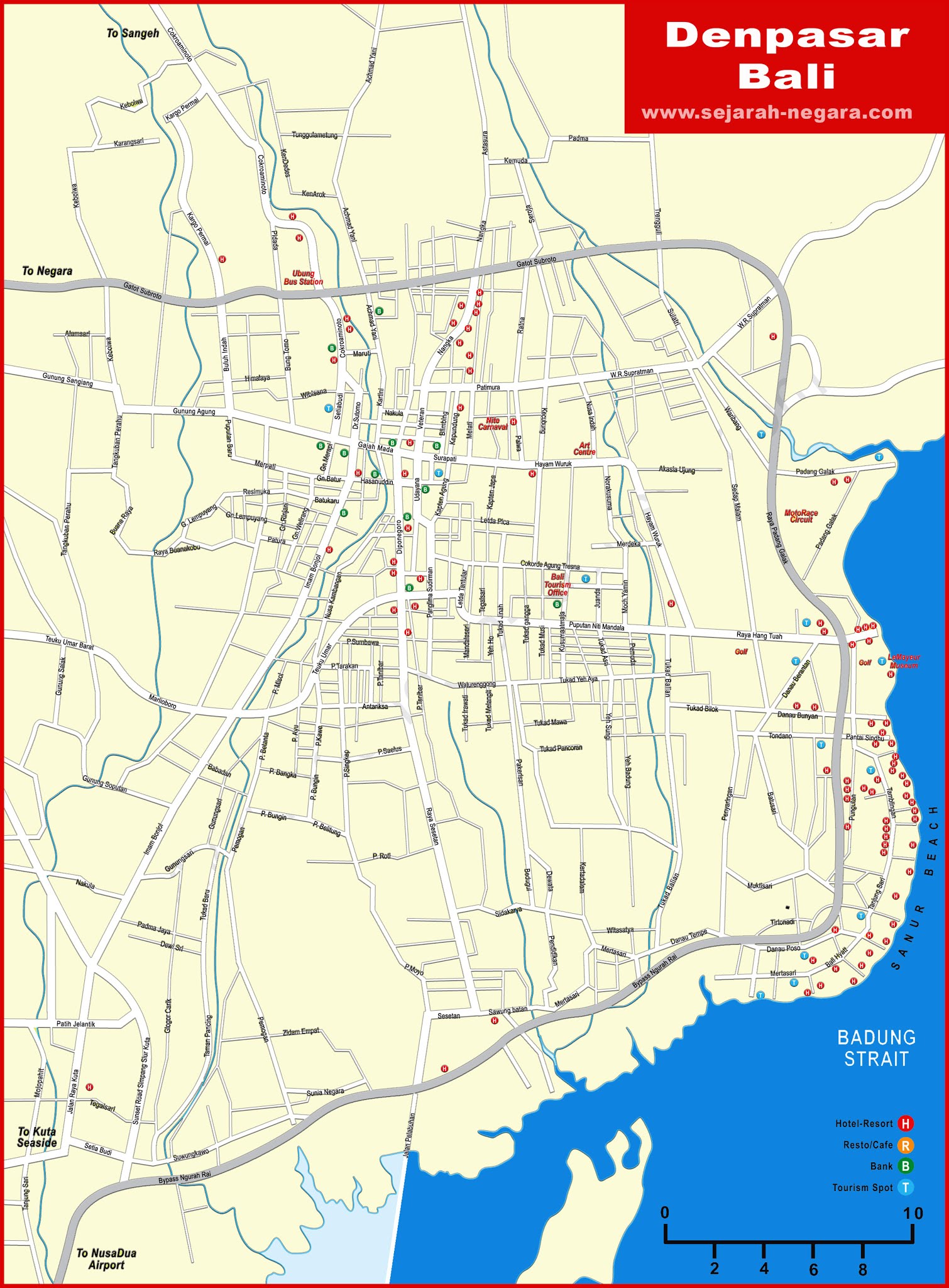 Denpasar Map High Resolution