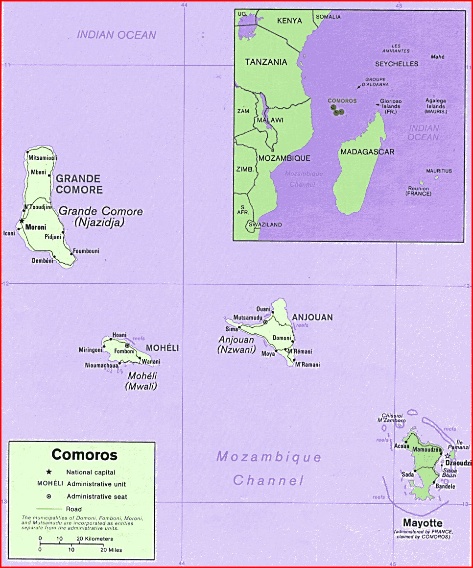 Comoros Islands Map