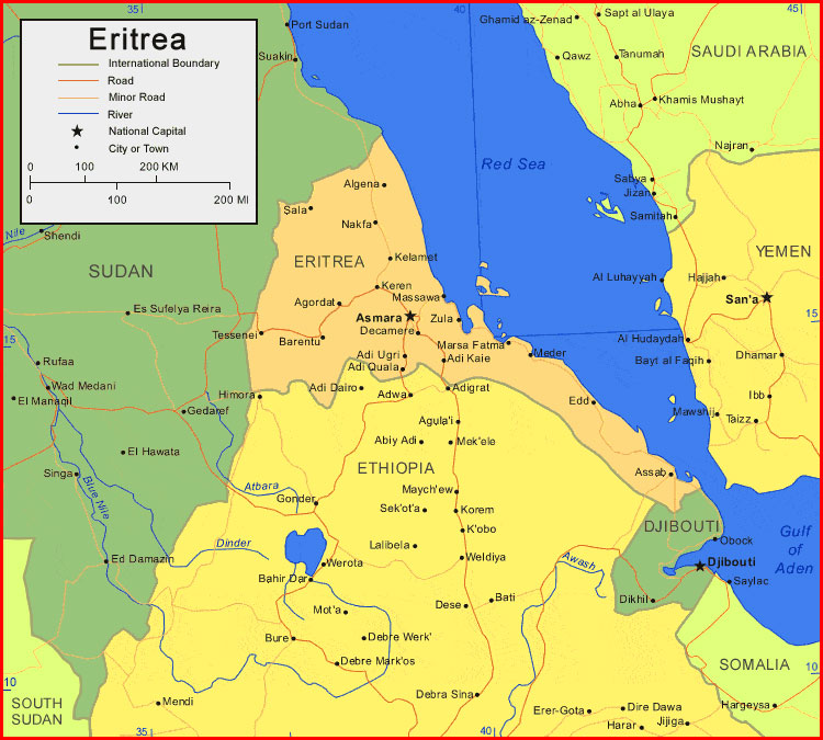 Eritrea Map Africa