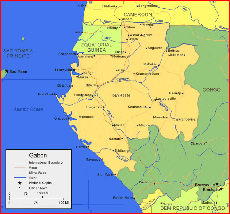 Gabon Map Africa