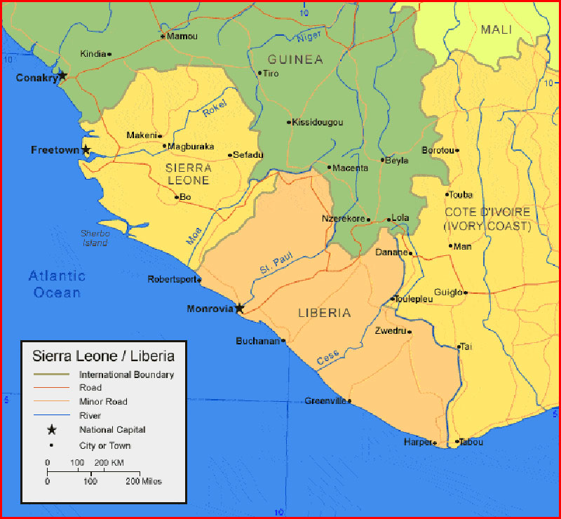 Liberia Map Africa