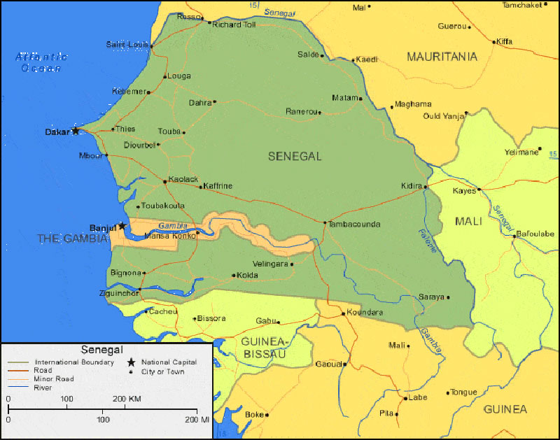 Senegal Map Africa