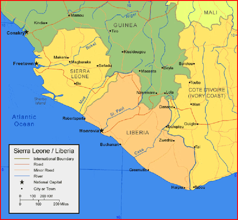 Sierra Leone Map Africa