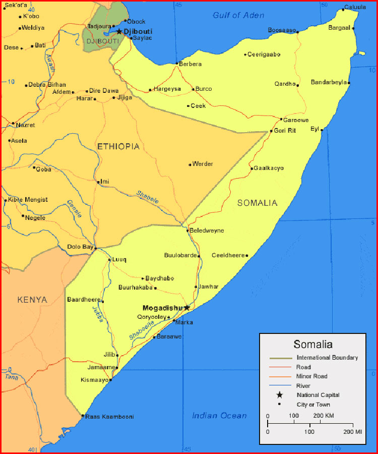 Somalia Map Africa