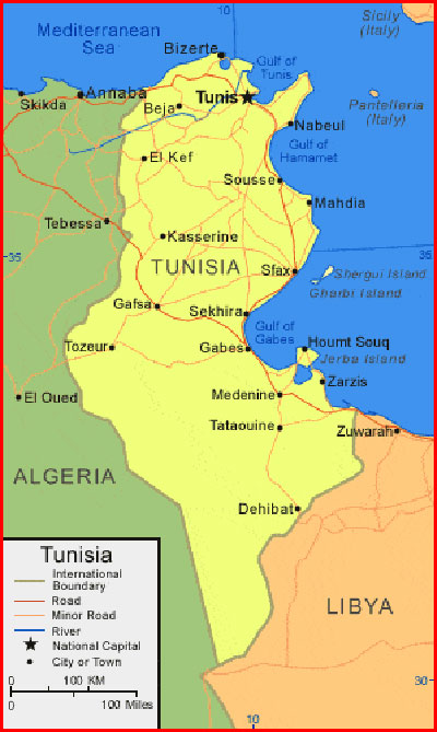 Tunisia Map Africa