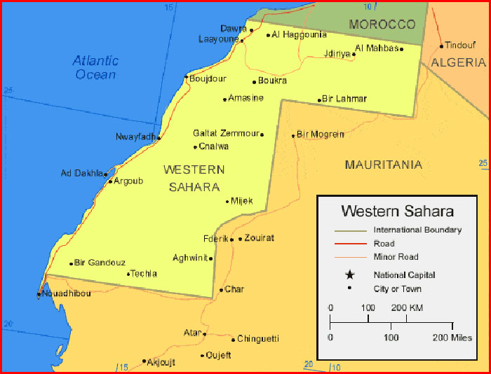 Western Sahara Map Africa High Resolution