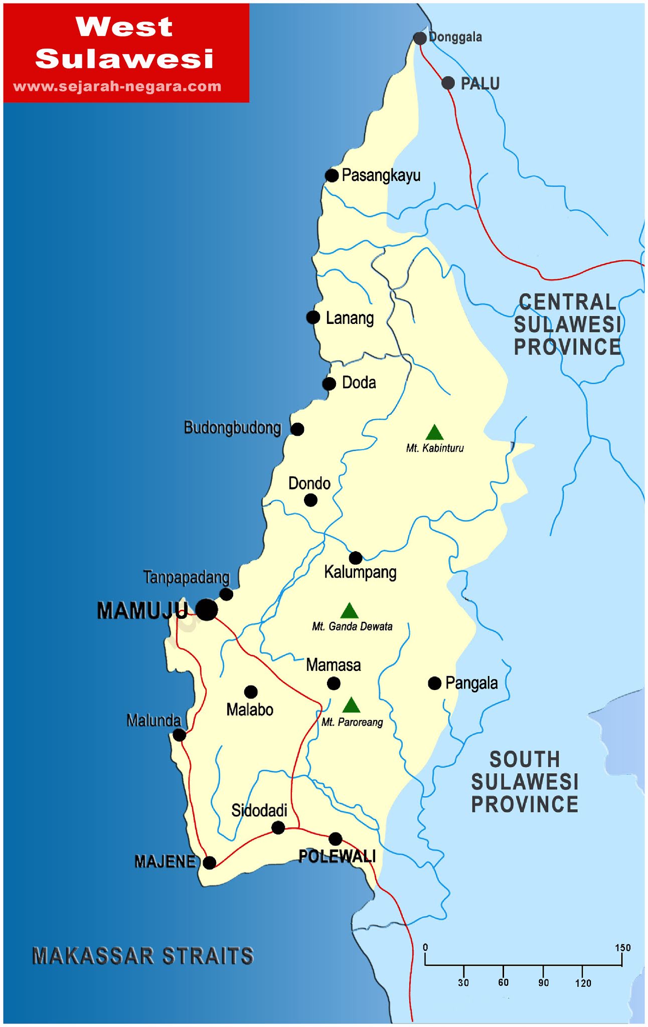 West Sulawesi Map High Resolution