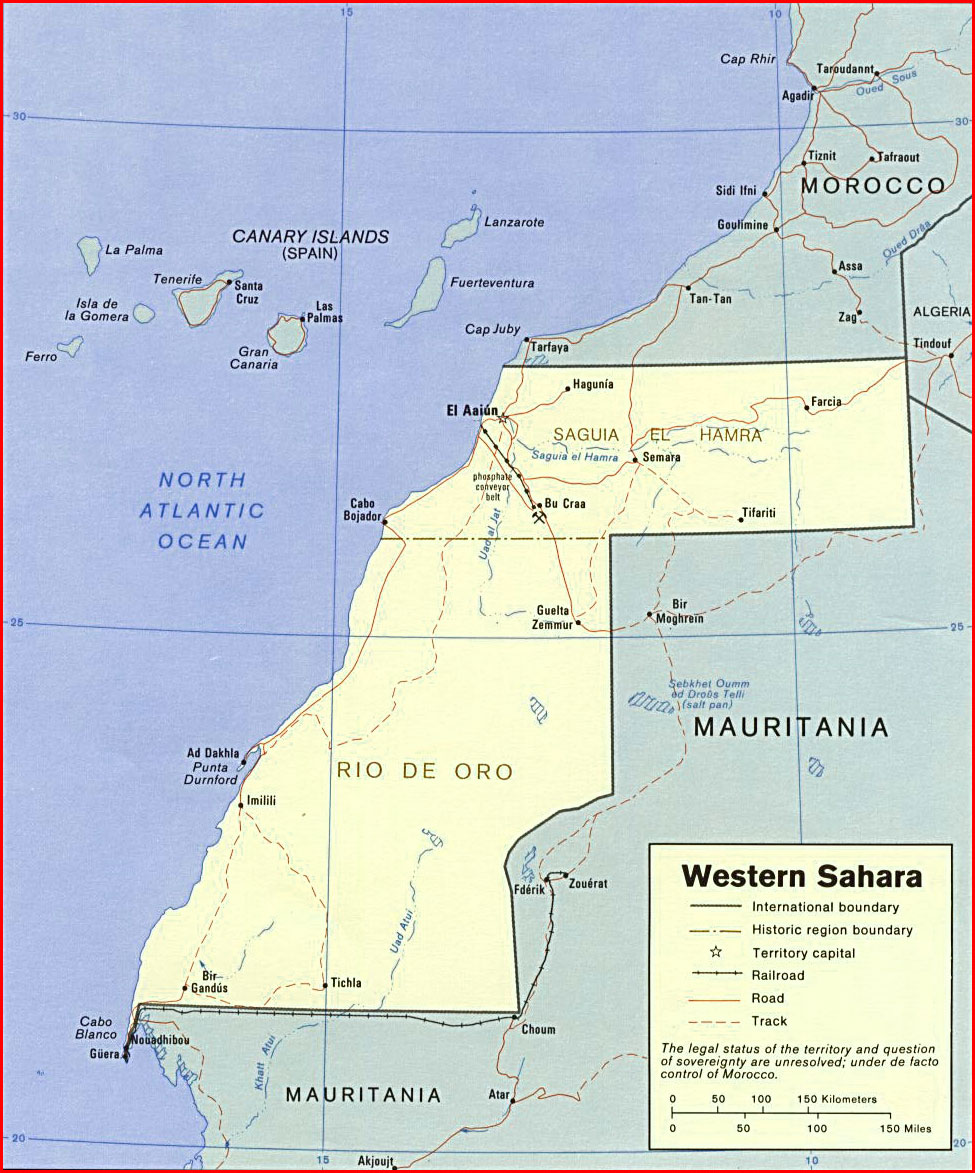 Western Sahara political Map image: Western Sahara political Map