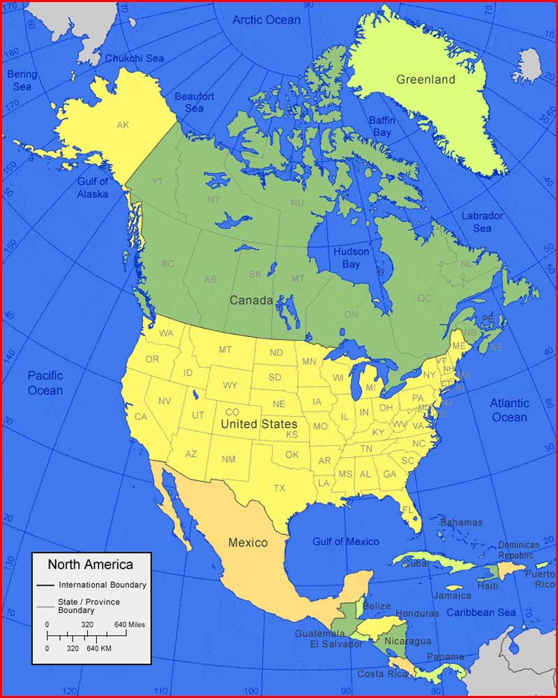 North America Map and Countries