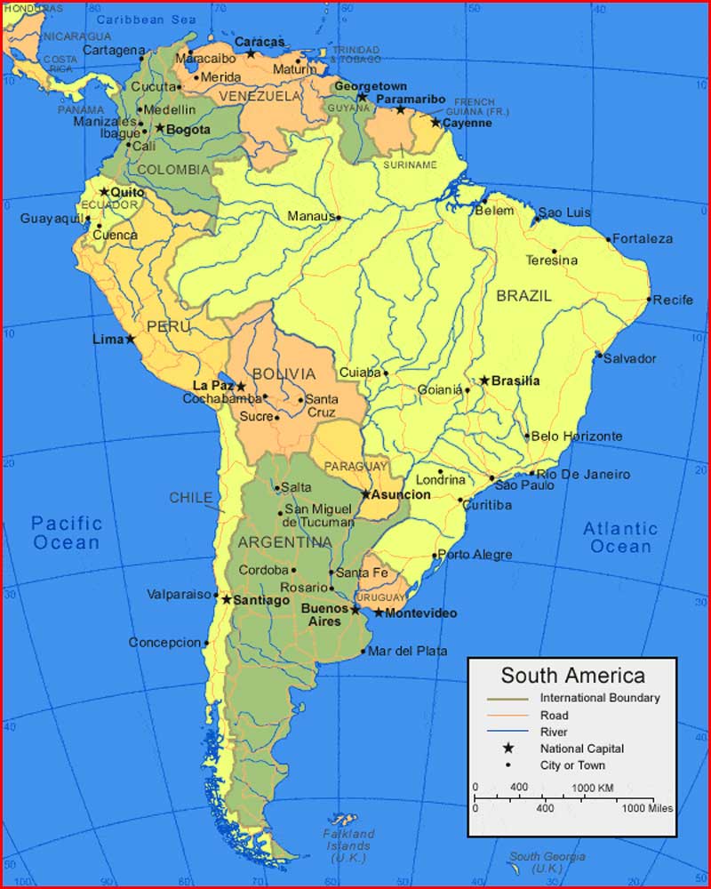 South America Map Countries