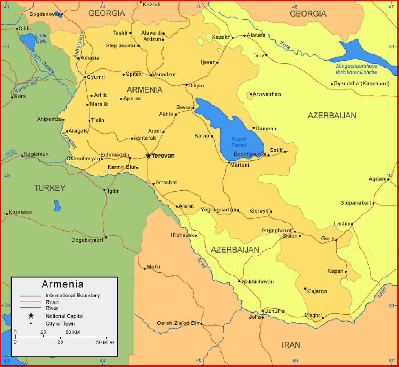 Armenia Map Europa