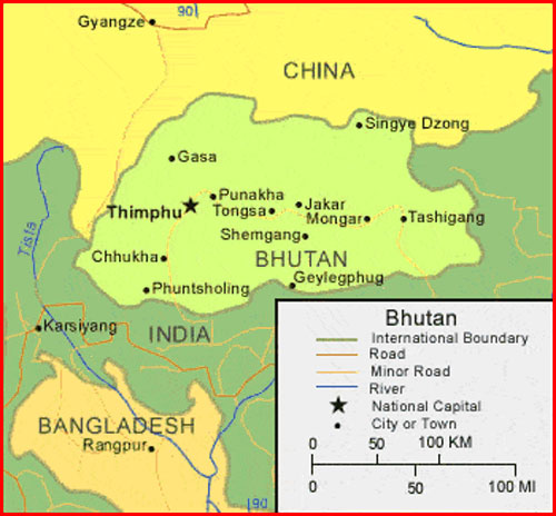Bhutan Map