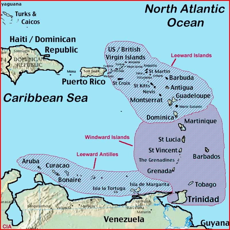 Leeward Islands Map