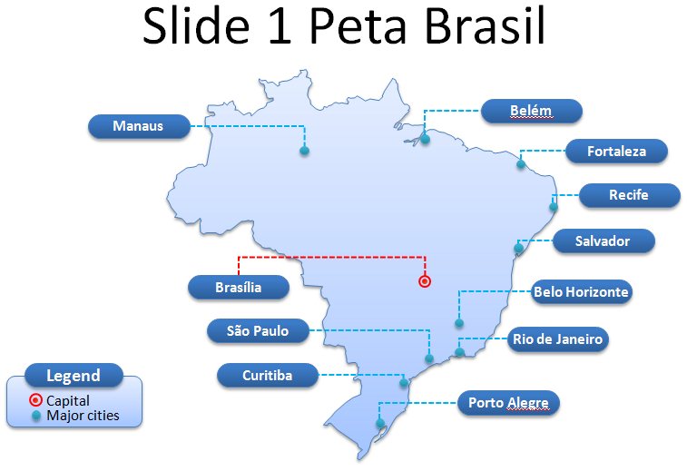 Template Powerpoint Peta Brasil