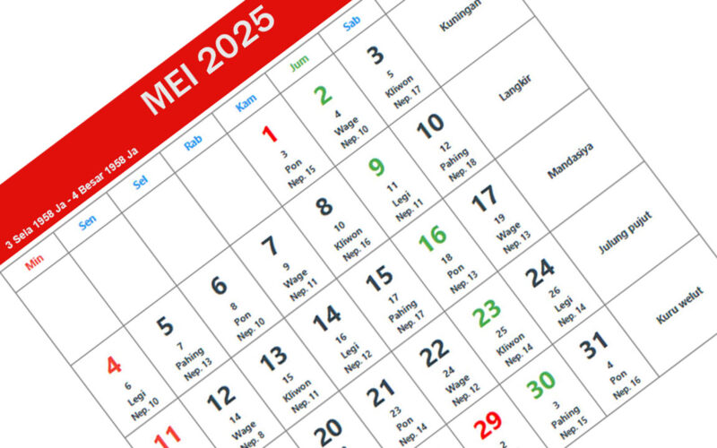Kalender Jawa Mei 2025 pdf dan jpg
