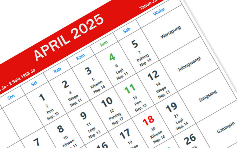 Kalender Jawa april 2025 pdf dan jpg