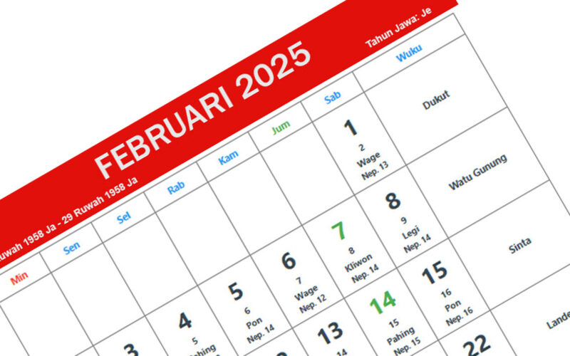 Kalender Jawa februari 2025 pdf dan jpg