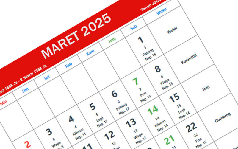 Kalender Jawa maret 2025 pdf dan jpg